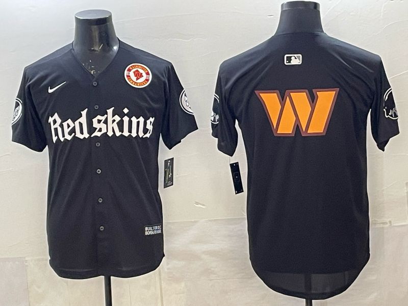 Men 2025 Nike Washington Redskins Blank Black 5th generation Joint Name Limited NFL Jersey 07